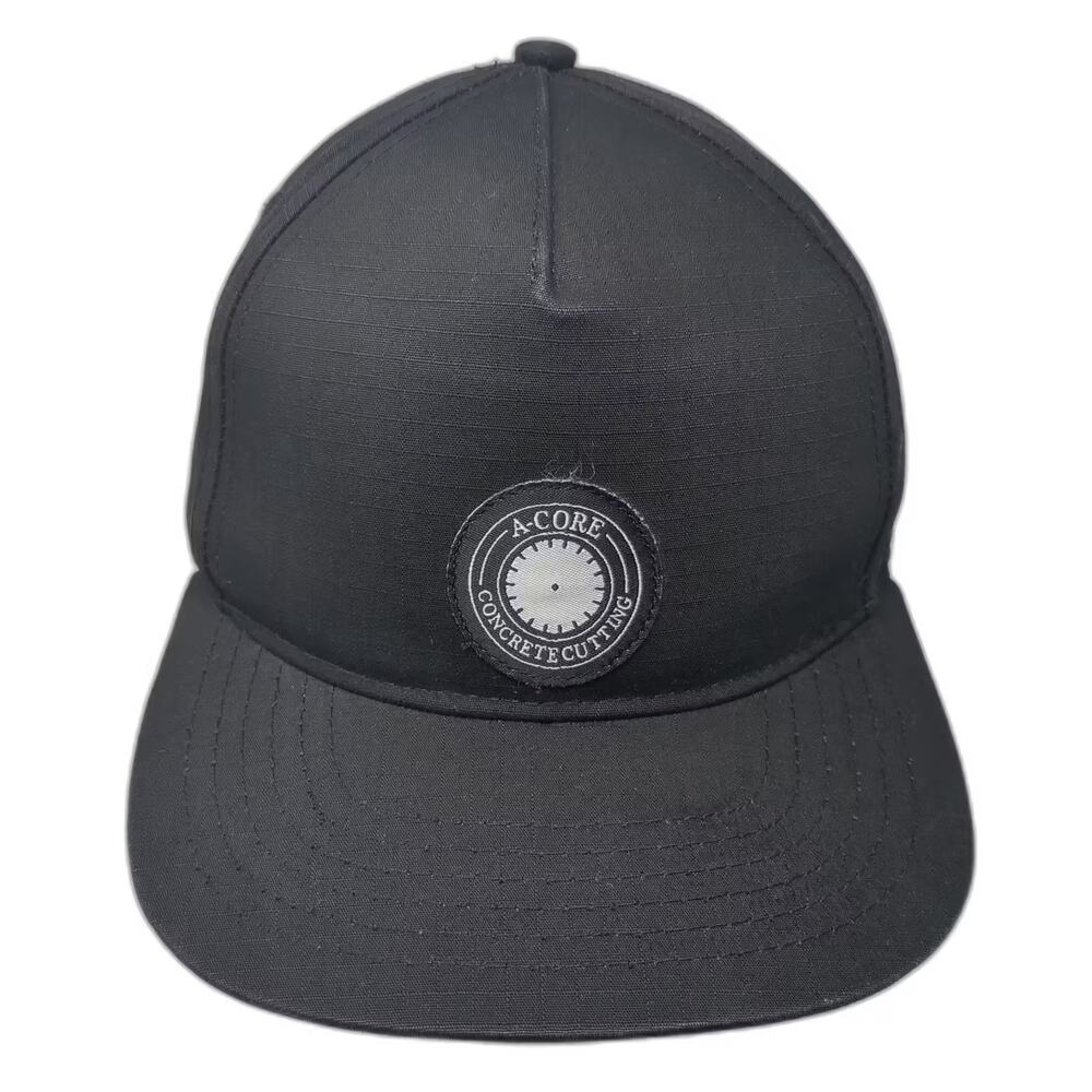 Discrete Snapback Hat Black OS Hat A-Core Concrete Cutting Camo Undervisor Logo